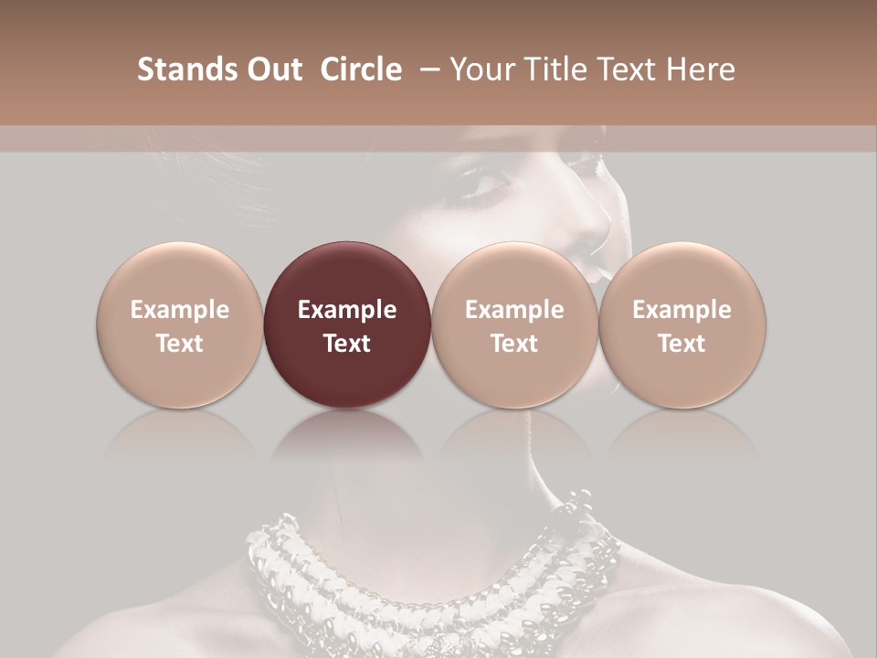 A Woman In A Black Dress With A Necklace On Her Neck PowerPoint Template