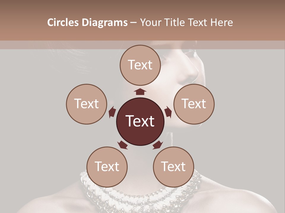 A Woman In A Black Dress With A Necklace On Her Neck PowerPoint Template