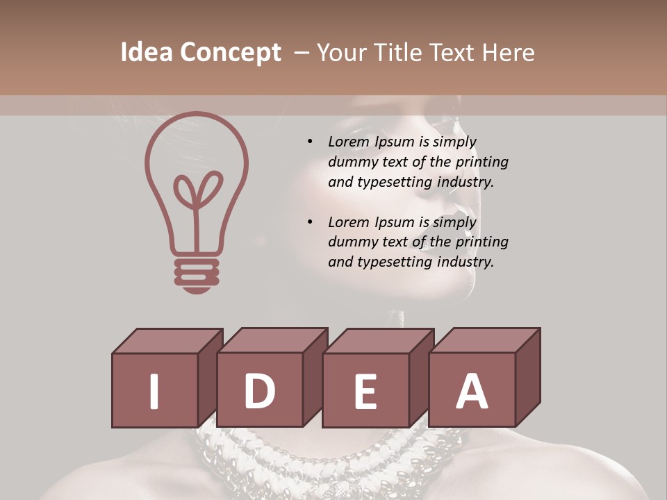 A Woman In A Black Dress With A Necklace On Her Neck PowerPoint Template