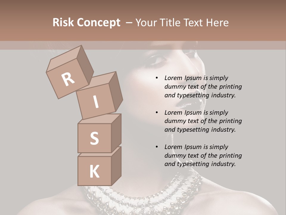 A Woman In A Black Dress With A Necklace On Her Neck PowerPoint Template