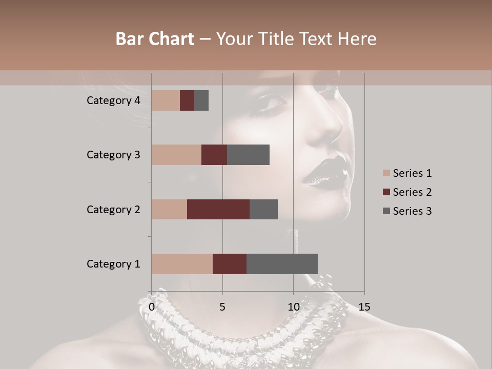 A Woman In A Black Dress With A Necklace On Her Neck PowerPoint Template