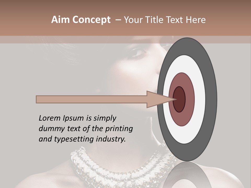 A Woman In A Black Dress With A Necklace On Her Neck PowerPoint Template