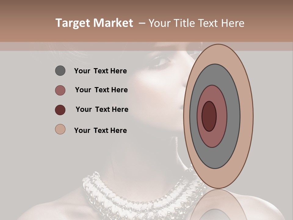 A Woman In A Black Dress With A Necklace On Her Neck PowerPoint Template