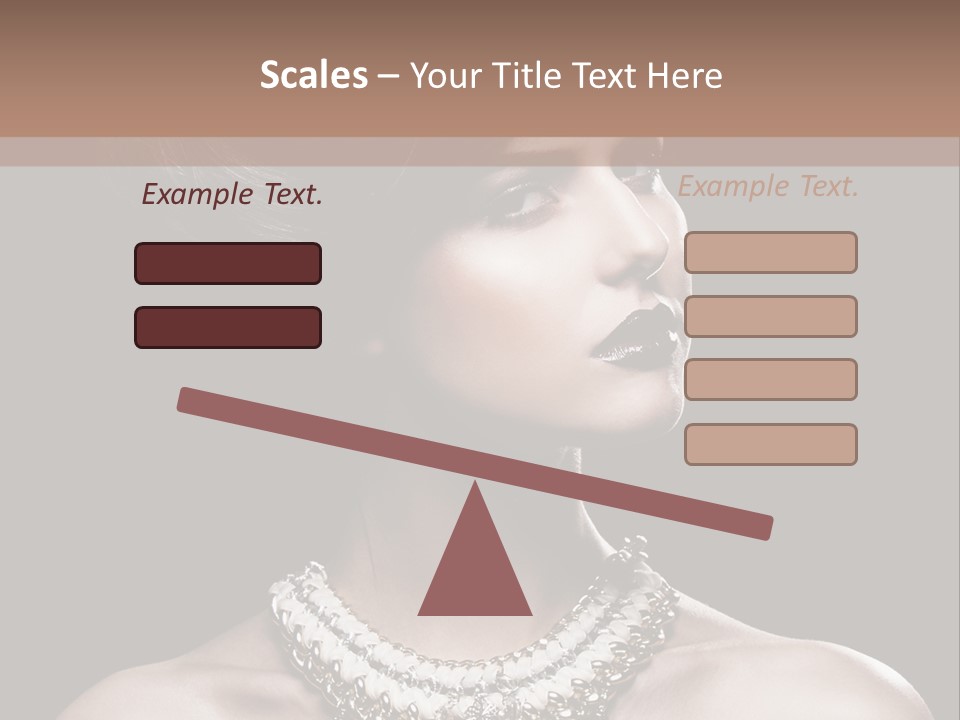 A Woman In A Black Dress With A Necklace On Her Neck PowerPoint Template