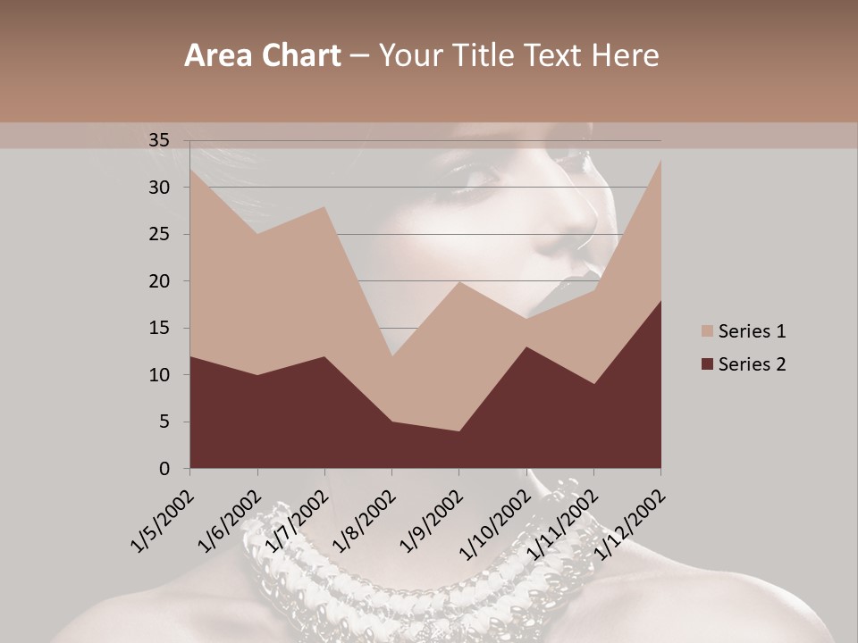 A Woman In A Black Dress With A Necklace On Her Neck PowerPoint Template