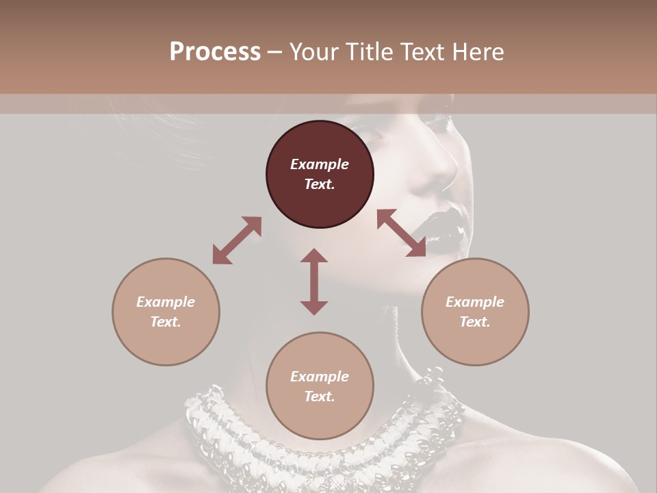 A Woman In A Black Dress With A Necklace On Her Neck PowerPoint Template