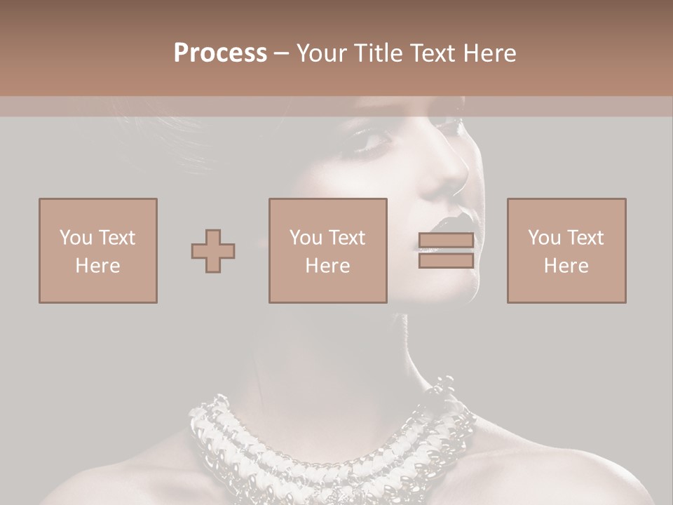 A Woman In A Black Dress With A Necklace On Her Neck PowerPoint Template