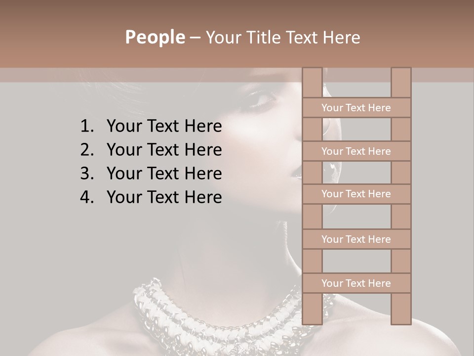A Woman In A Black Dress With A Necklace On Her Neck PowerPoint Template