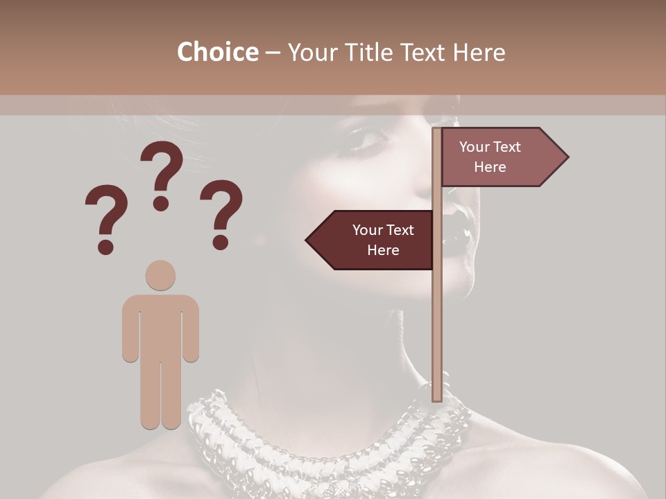 A Woman In A Black Dress With A Necklace On Her Neck PowerPoint Template