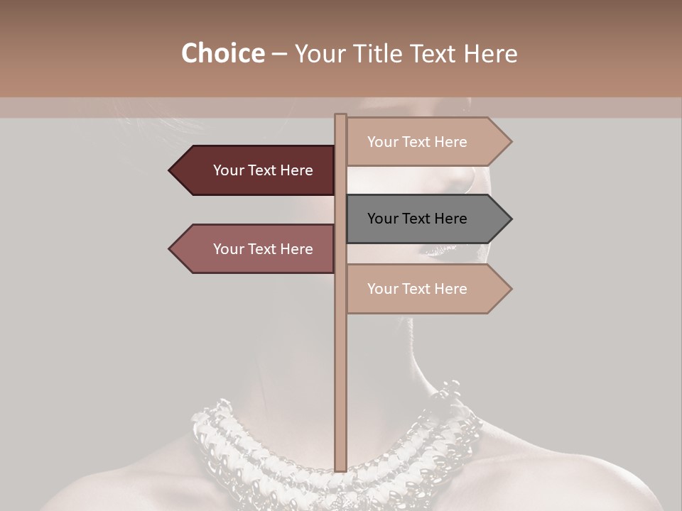 A Woman In A Black Dress With A Necklace On Her Neck PowerPoint Template