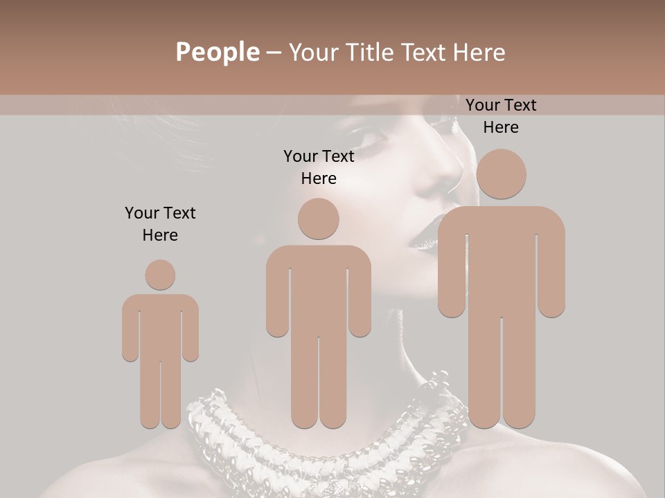 A Woman In A Black Dress With A Necklace On Her Neck PowerPoint Template