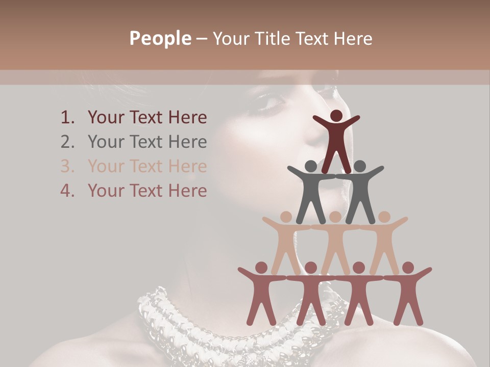 A Woman In A Black Dress With A Necklace On Her Neck PowerPoint Template