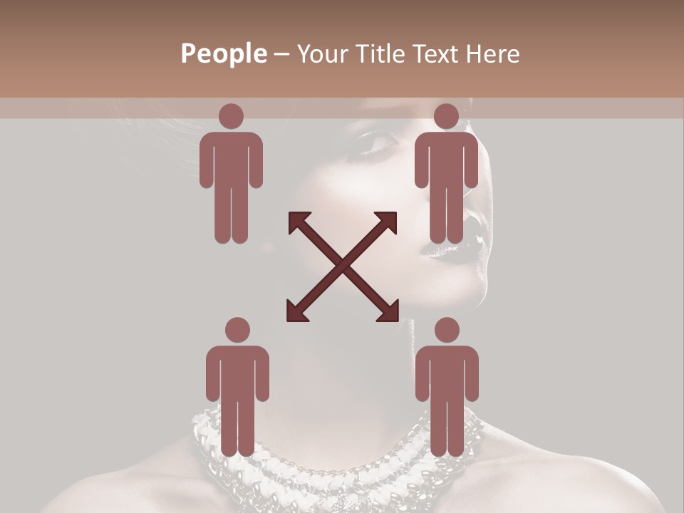 A Woman In A Black Dress With A Necklace On Her Neck PowerPoint Template