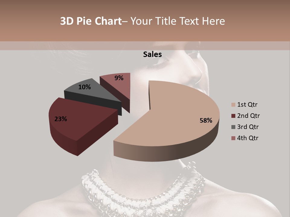 A Woman In A Black Dress With A Necklace On Her Neck PowerPoint Template