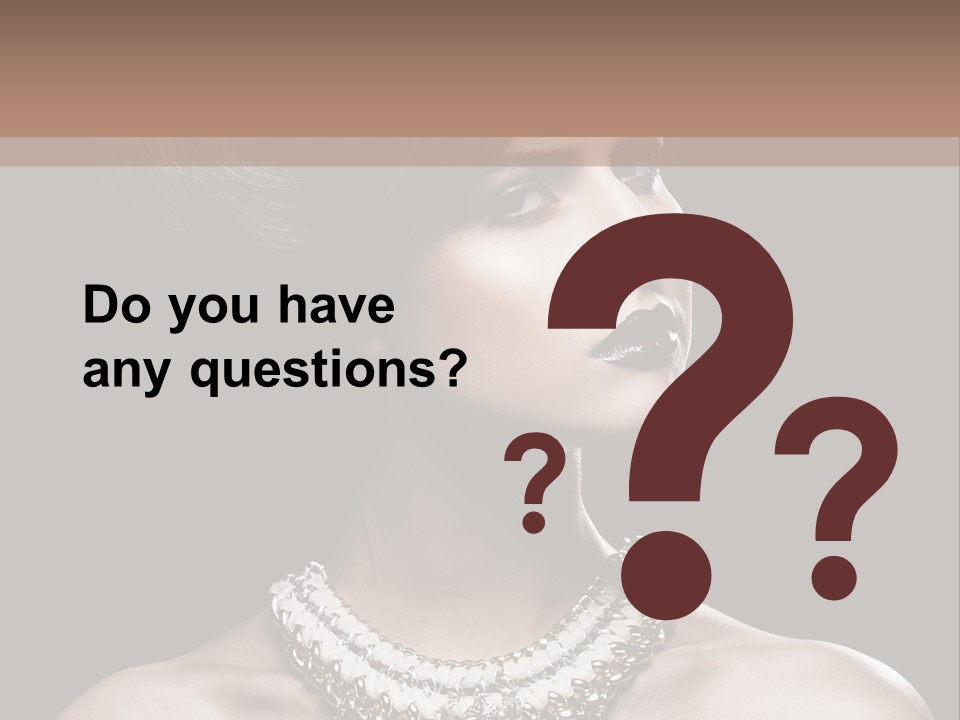 A Woman In A Black Dress With A Necklace On Her Neck PowerPoint Template