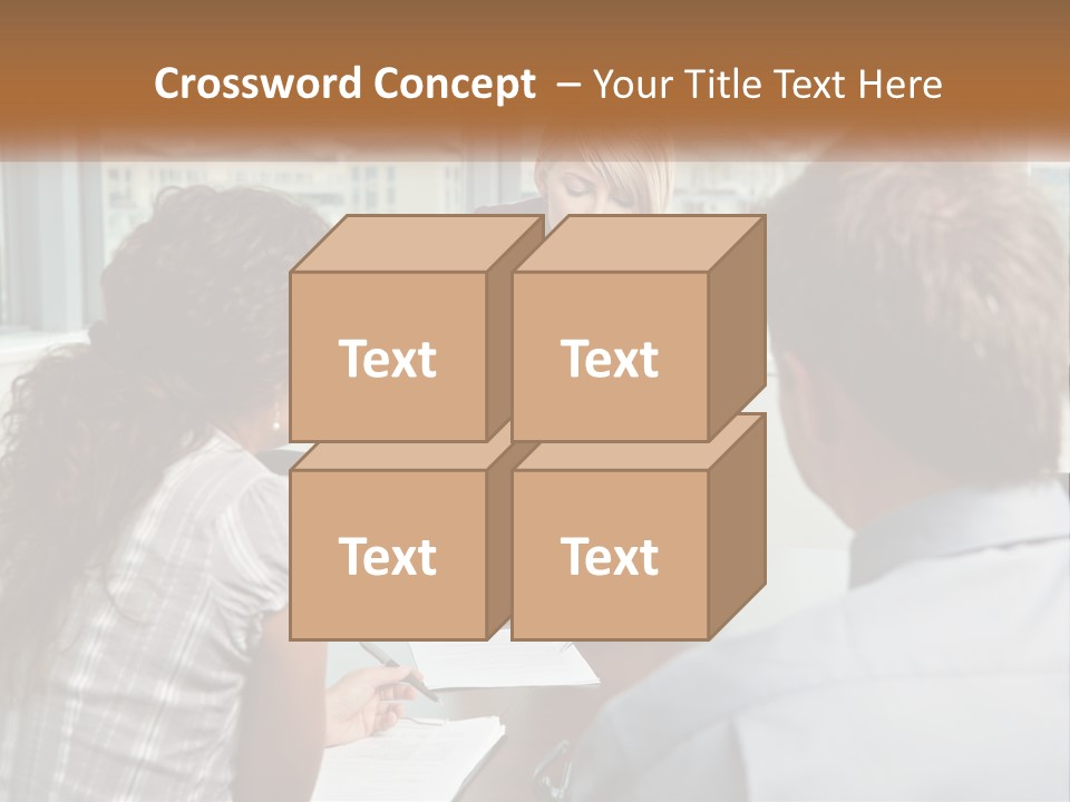 A Woman Sitting At A Table In Front Of A Man PowerPoint Template