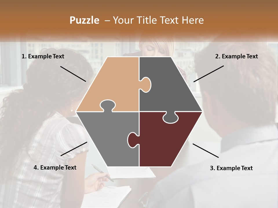 A Woman Sitting At A Table In Front Of A Man PowerPoint Template