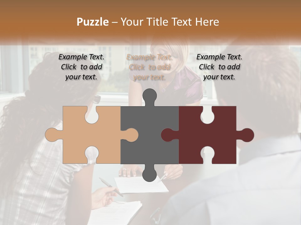 A Woman Sitting At A Table In Front Of A Man PowerPoint Template