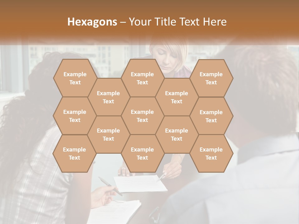 A Woman Sitting At A Table In Front Of A Man PowerPoint Template