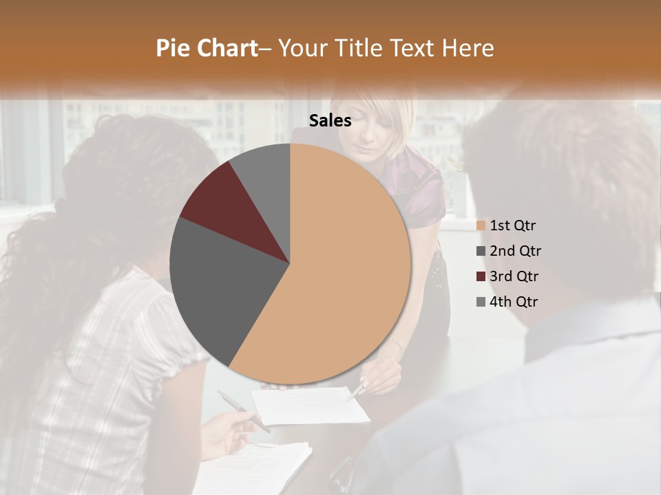 A Woman Sitting At A Table In Front Of A Man PowerPoint Template