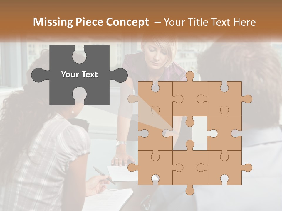 A Woman Sitting At A Table In Front Of A Man PowerPoint Template