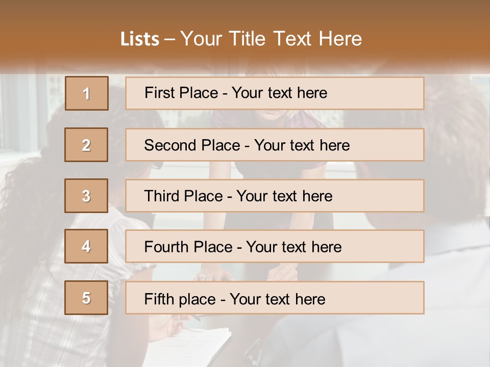 A Woman Sitting At A Table In Front Of A Man PowerPoint Template