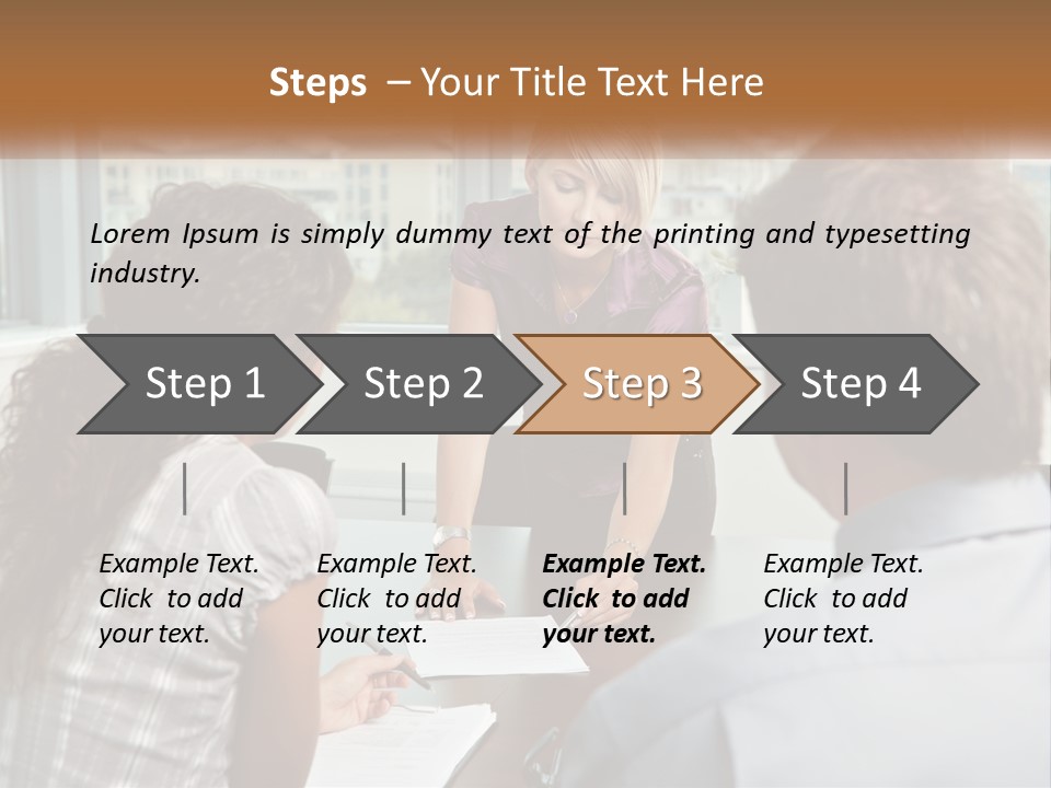 A Woman Sitting At A Table In Front Of A Man PowerPoint Template