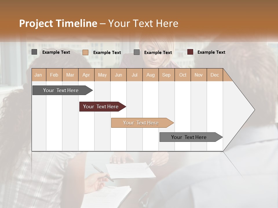 A Woman Sitting At A Table In Front Of A Man PowerPoint Template