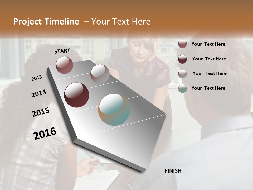 A Woman Sitting At A Table In Front Of A Man PowerPoint Template