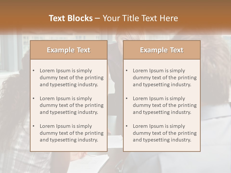 A Woman Sitting At A Table In Front Of A Man PowerPoint Template