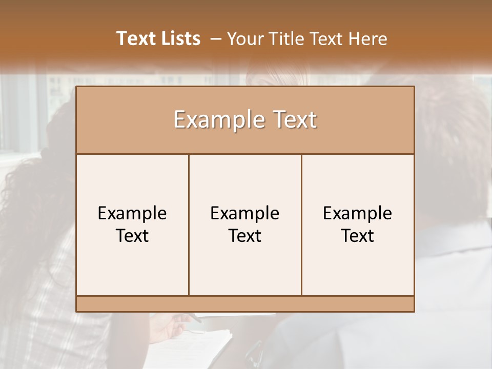 A Woman Sitting At A Table In Front Of A Man PowerPoint Template