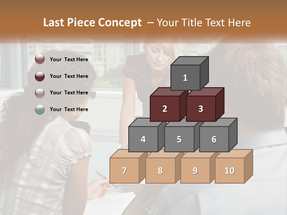 A Woman Sitting At A Table In Front Of A Man PowerPoint Template