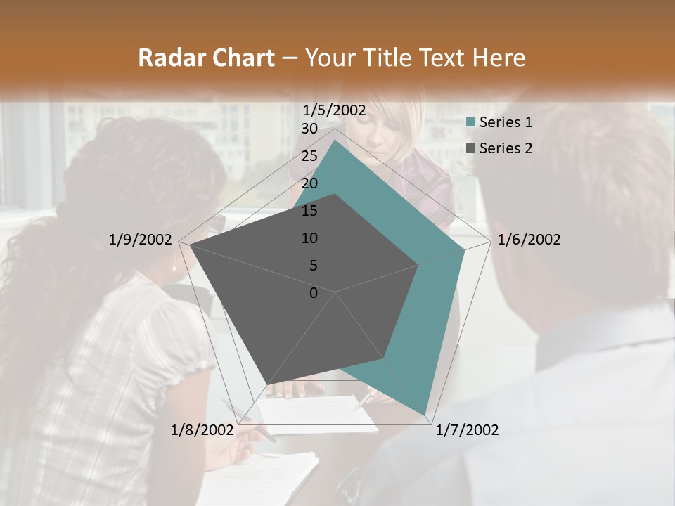 A Woman Sitting At A Table In Front Of A Man PowerPoint Template