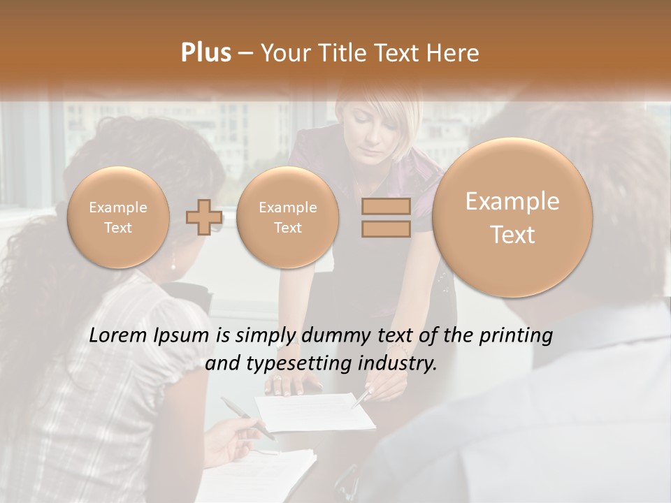 A Woman Sitting At A Table In Front Of A Man PowerPoint Template