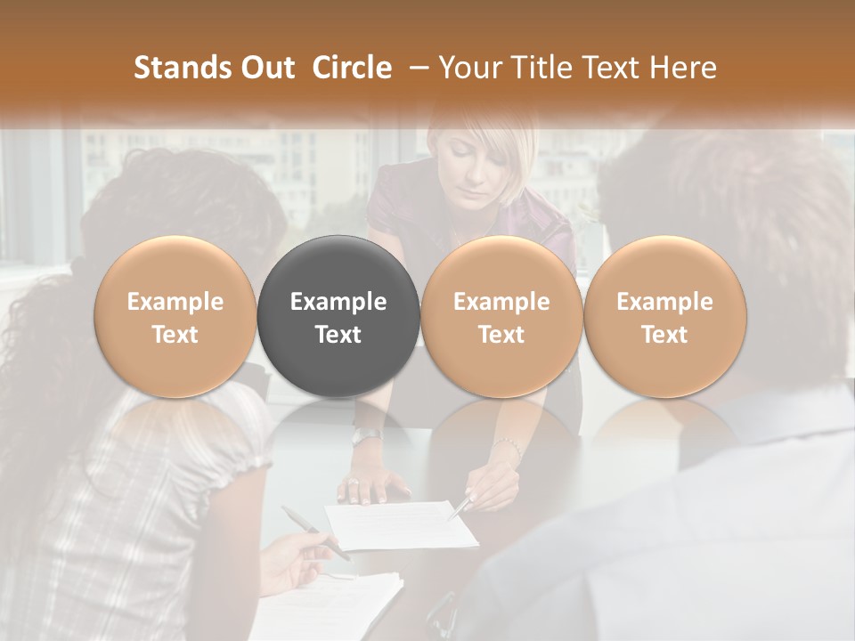 A Woman Sitting At A Table In Front Of A Man PowerPoint Template