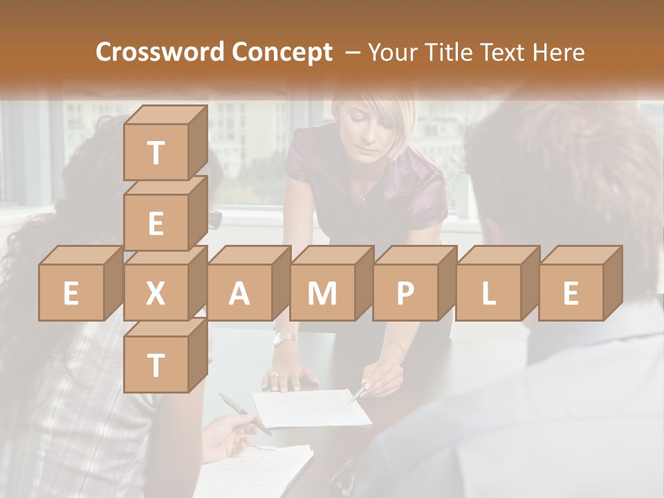 A Woman Sitting At A Table In Front Of A Man PowerPoint Template