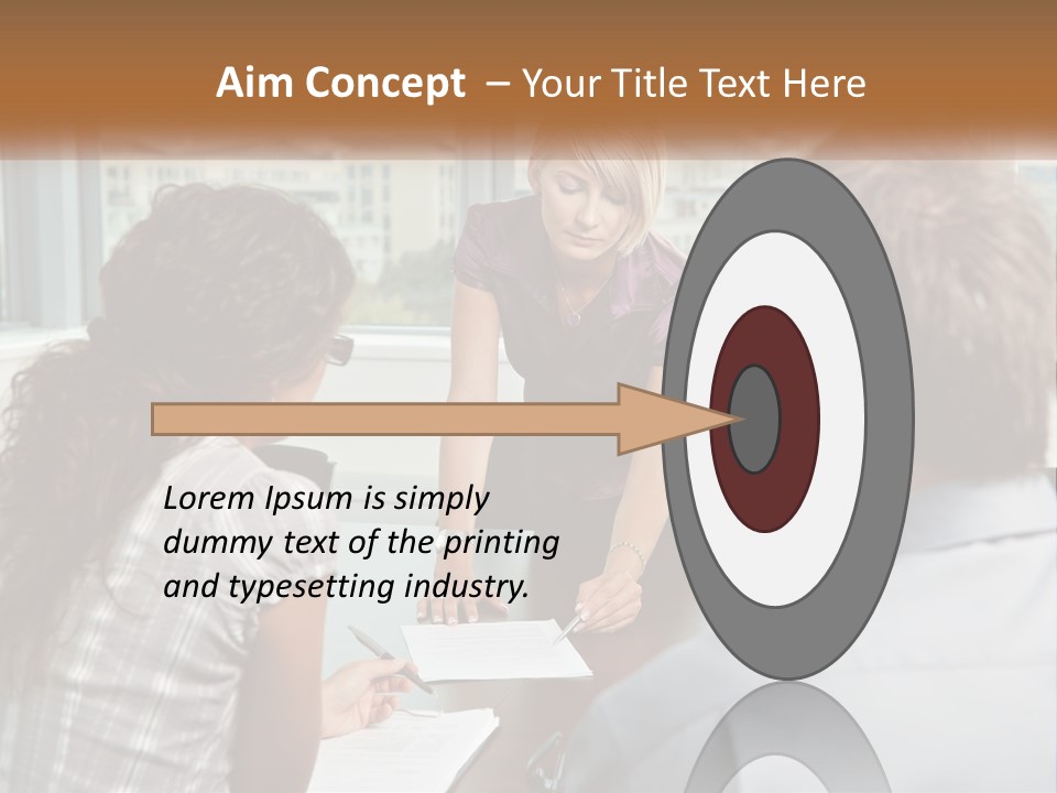 A Woman Sitting At A Table In Front Of A Man PowerPoint Template