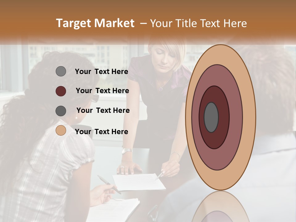 A Woman Sitting At A Table In Front Of A Man PowerPoint Template