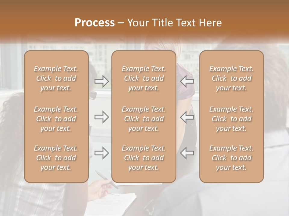 A Woman Sitting At A Table In Front Of A Man PowerPoint Template