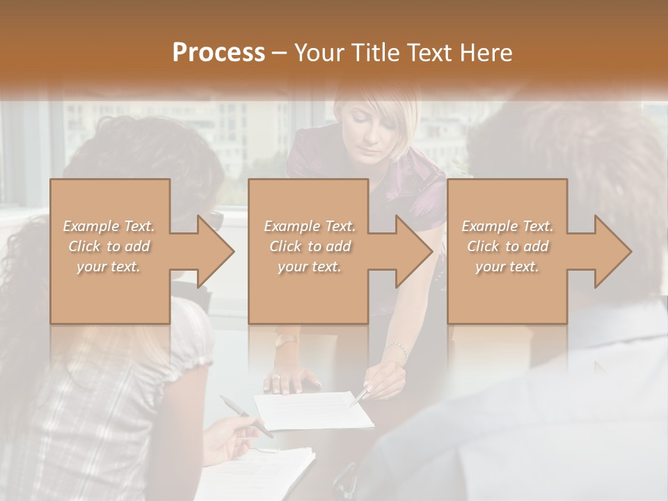 A Woman Sitting At A Table In Front Of A Man PowerPoint Template