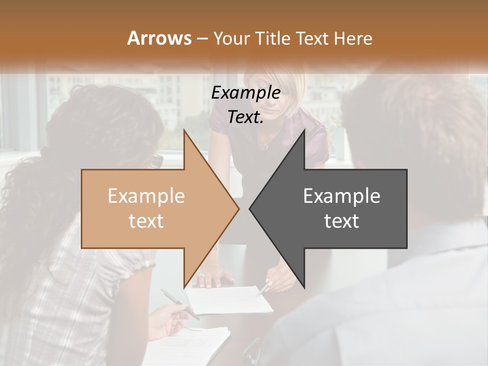 A Woman Sitting At A Table In Front Of A Man PowerPoint Template
