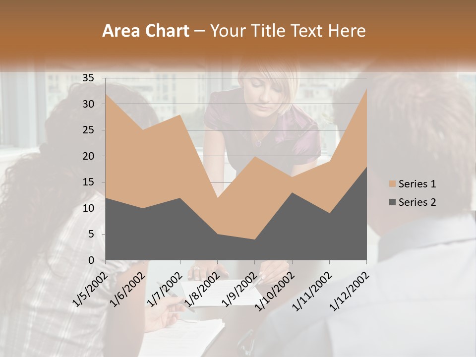 A Woman Sitting At A Table In Front Of A Man PowerPoint Template