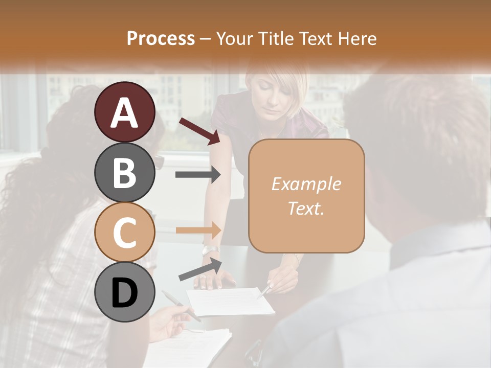 A Woman Sitting At A Table In Front Of A Man PowerPoint Template