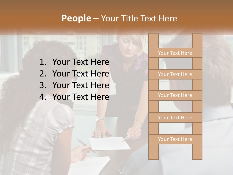 A Woman Sitting At A Table In Front Of A Man PowerPoint Template