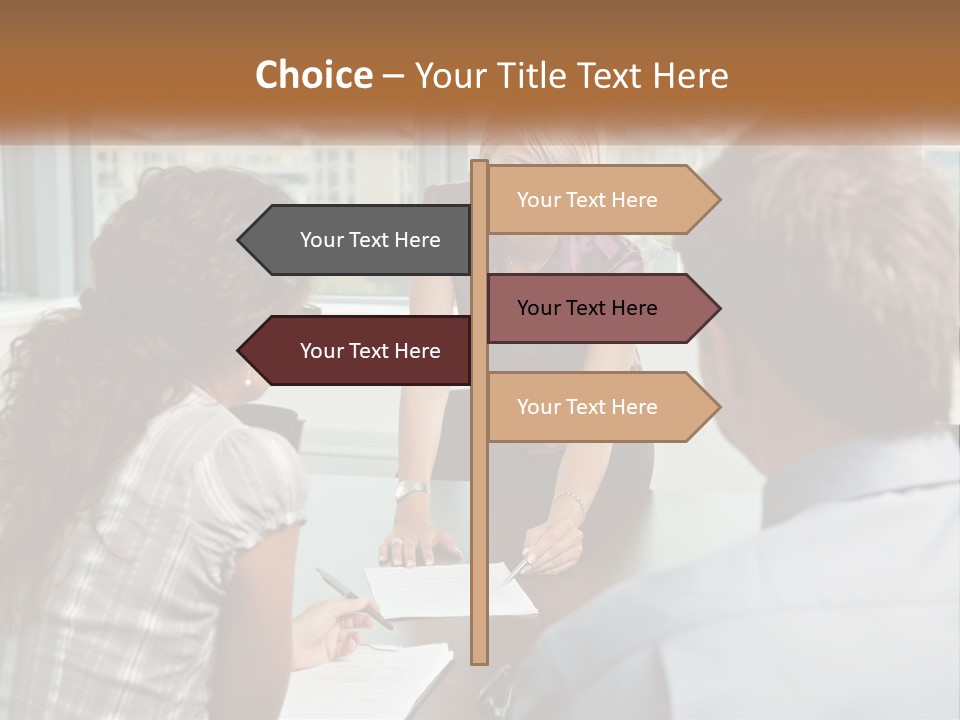 A Woman Sitting At A Table In Front Of A Man PowerPoint Template