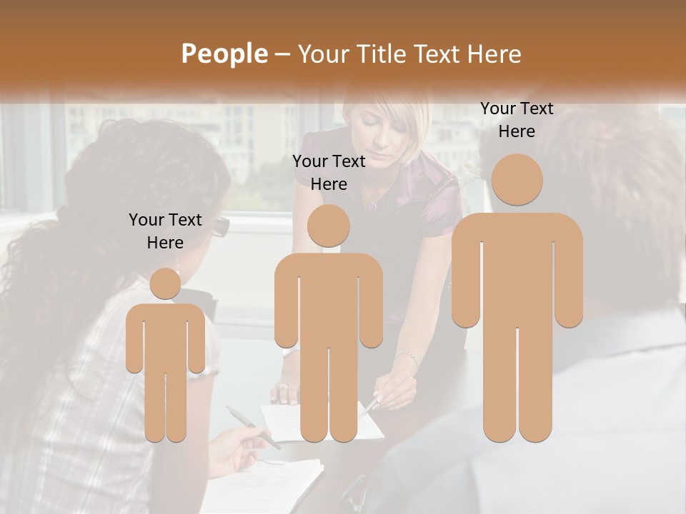 A Woman Sitting At A Table In Front Of A Man PowerPoint Template