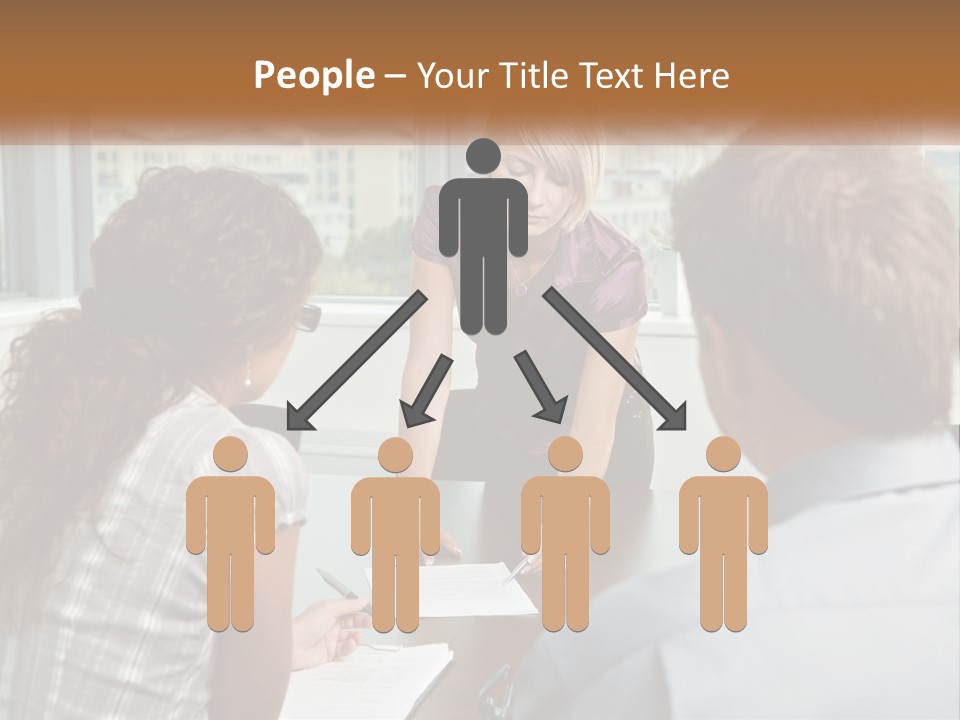 A Woman Sitting At A Table In Front Of A Man PowerPoint Template