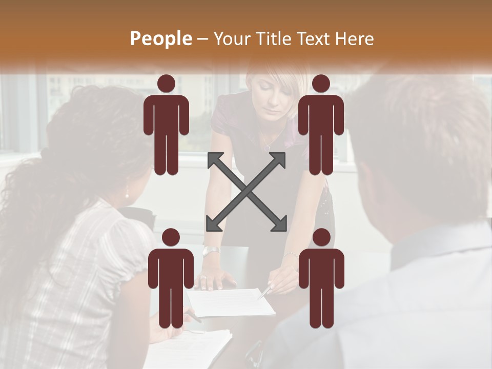 A Woman Sitting At A Table In Front Of A Man PowerPoint Template