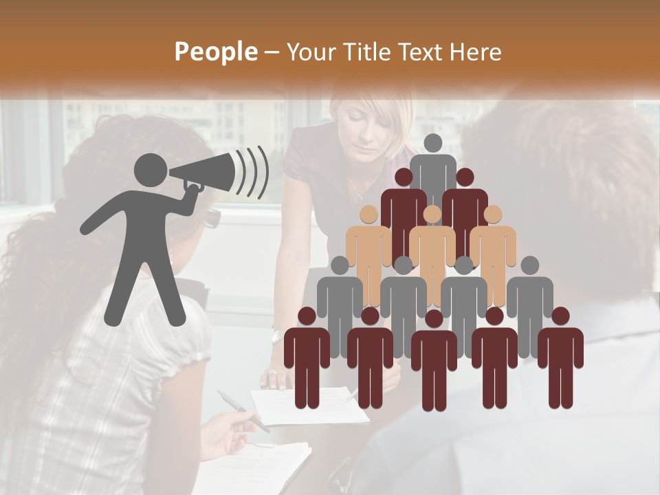 A Woman Sitting At A Table In Front Of A Man PowerPoint Template