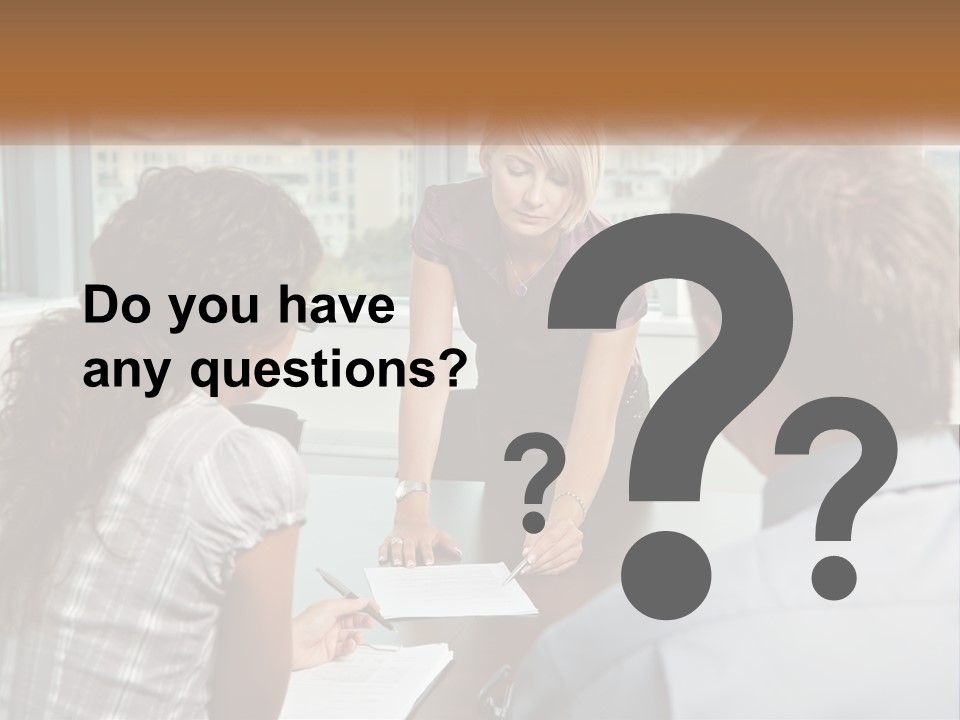 A Woman Sitting At A Table In Front Of A Man PowerPoint Template